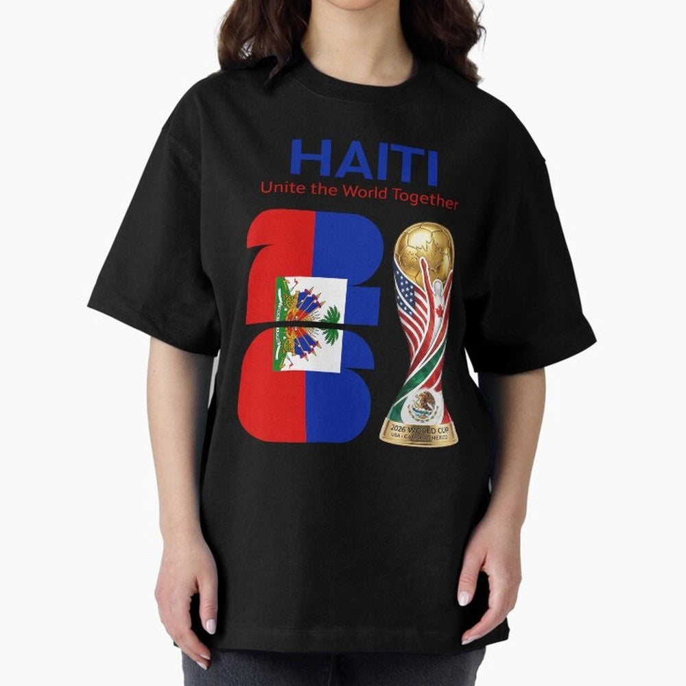 World Cup 2026, IMG 024, HAITI 014 Oversized T-Shirt Show Your Tournament Heart for FIFA World Cup 2026 Group Stage Spirit, Capturing Brazil, Portugal and Argentina, CR7, Tournament Hype, Historic Matchups, Family Viewing Parties and Global Sports