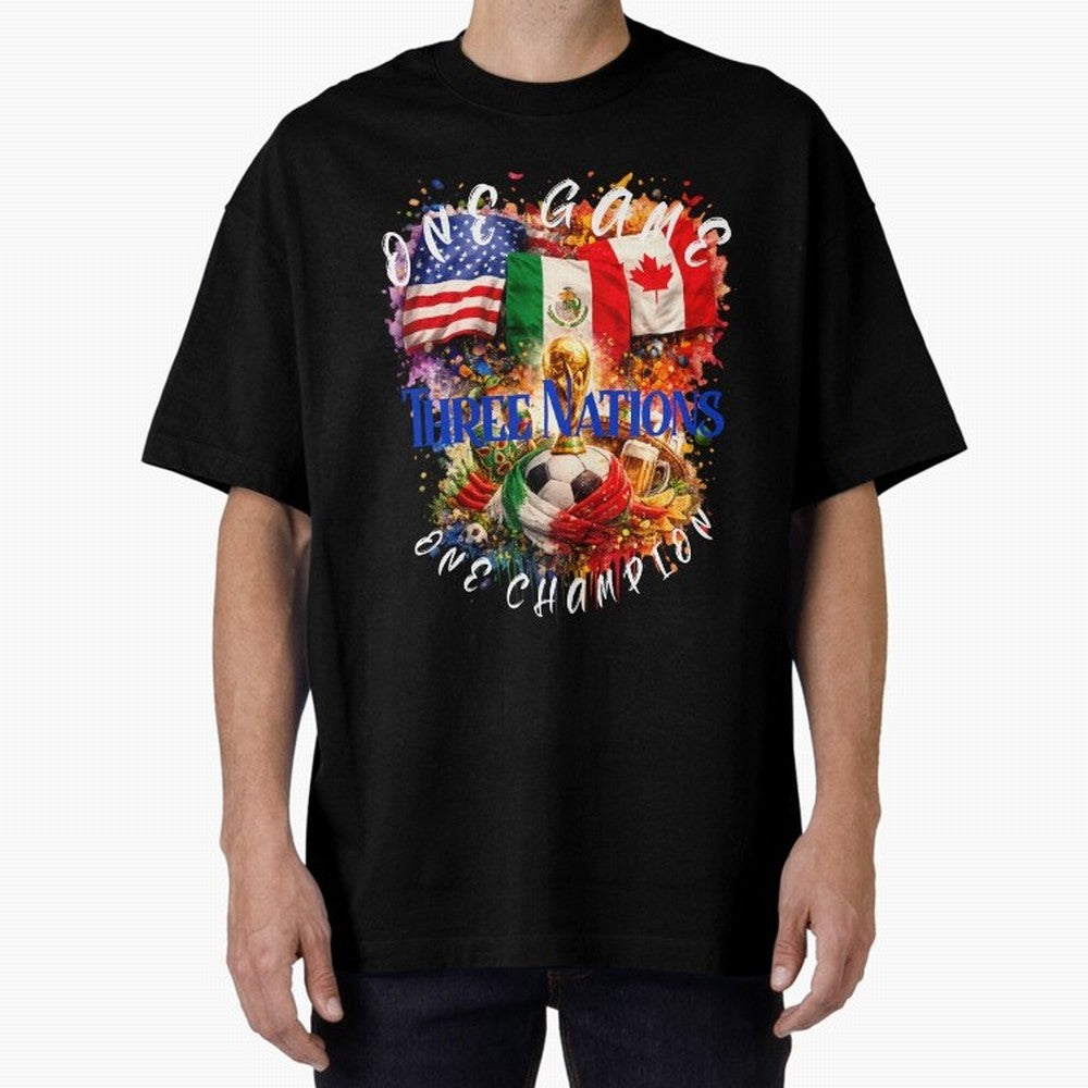 2026 World Cup Oversized T-Shirt Feel the Trophy Chase of FIFA World Cup 2026 USA Canada Mexico Spirit, Inspired by Brazil, CR7 and Messi, Football Passion, Legendary Performances, Festival Vibes and Supporter Community; Made for Die Hard