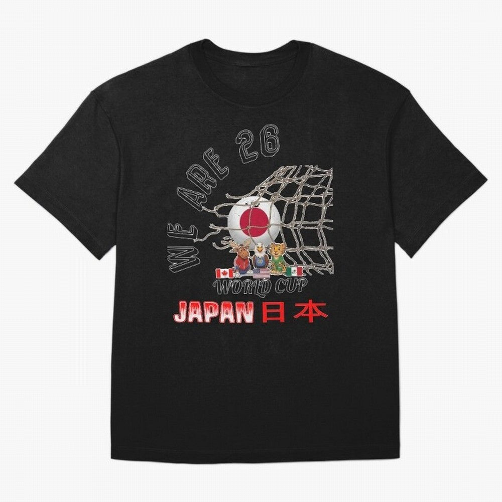 World cup 26 - Japan Oversized T-Shirt Live the Energy of FIFA World Cup 2026 for Fans of Messi, Neymar and Mbappe and Brazil, Portugal and Argentina, Bringing Vintage Soccer Flavor, Modern Football Stars, National Flags and Final Night Emotion;