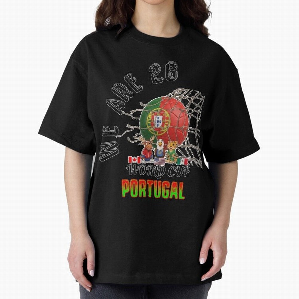 World cup 26 - Portugal Oversized T-Shirt Show Your Tournament Heart for FIFA World Cup 2026 USA Canada Mexico for Fans of CR7 and Messi and France and Portugal, Bringing Stadium Chants, National Pride, Trophy Dreams and Unforgettable Football