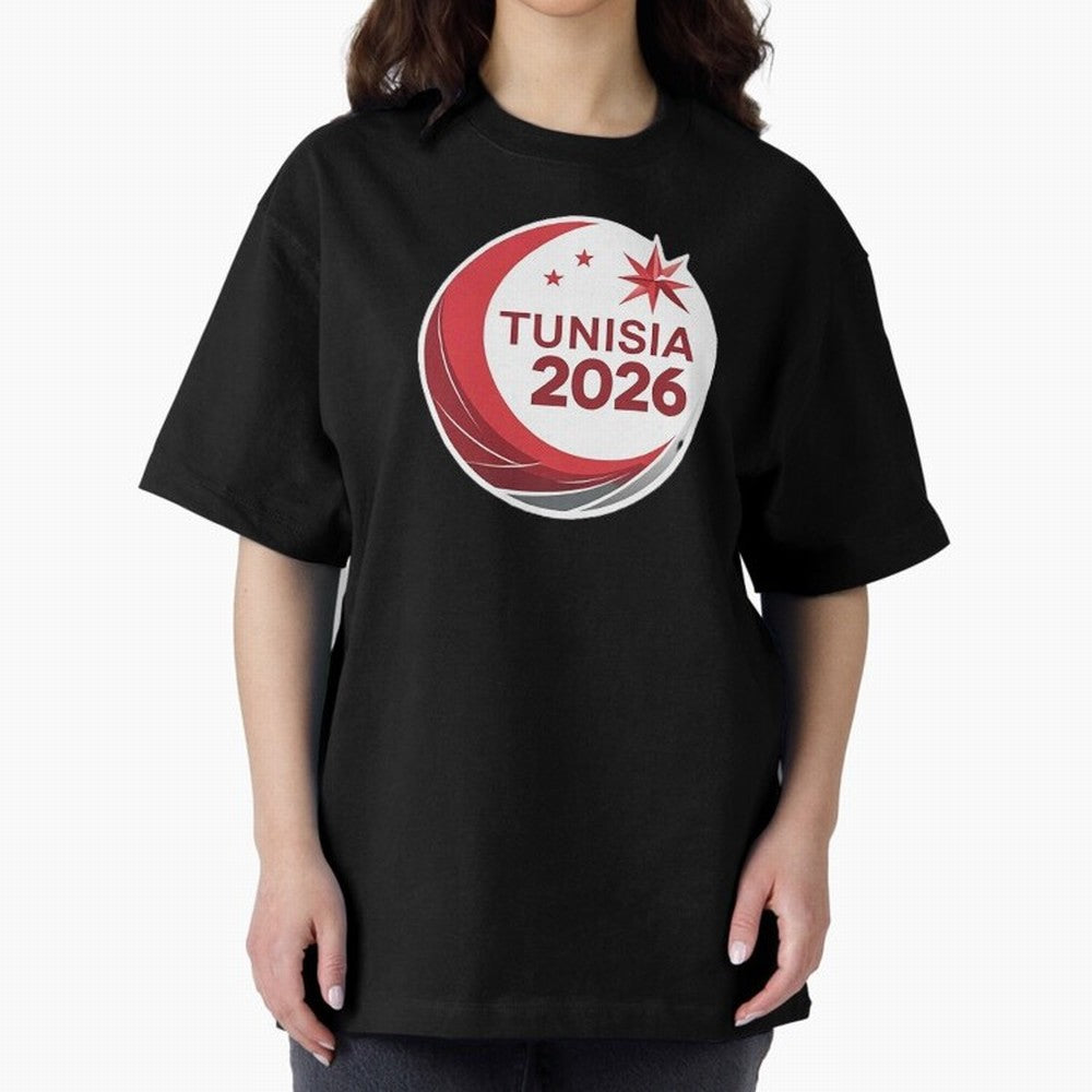 Tunisia 2026 Oversized T-Shirt Represent the Passion of Match Day Hype around FIFA World Cup 2026 USA Canada Mexico, Messi, Argentina, Tournament Hype, Historic Matchups, Family Viewing Parties and Global Sports Pride; Perfect for Fans, Collectors,