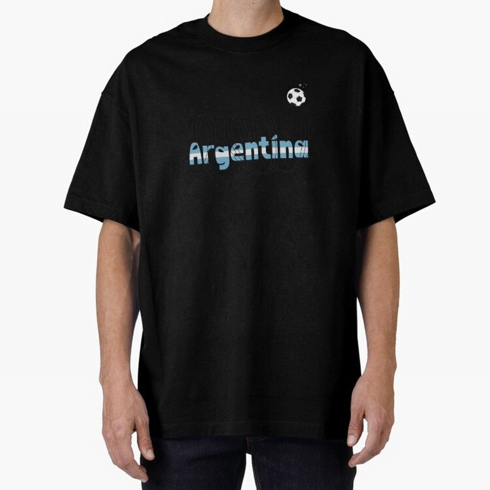 Argentina Oversized T-Shirt Feel the Trophy Chase of Global Football Passion for FIFA World Cup 2026 USA Canada Mexico, Driven by Cristiano Ronaldo, England and Germany, Supporter Pride, Iconic Celebrations, Legendary Names and Global Match Day