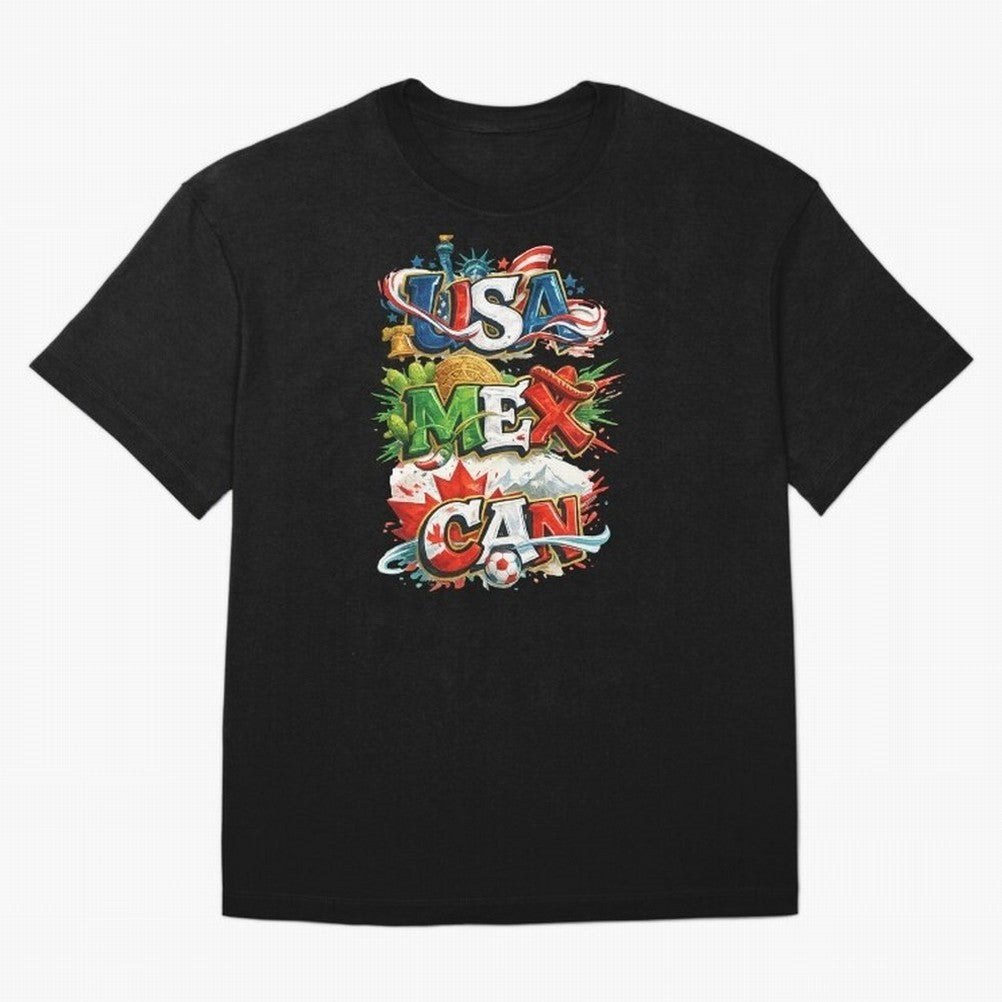 World Cup 2026 USA Canada Mexico Oversized T-Shirt Carry FIFA World Cup 2026 for Fans of Messi, CR7 and Mbappe and Germany, Bringing Sports Nostalgia, International Competition, Famous Players and Unforgettable Victories; Perfect for People Who