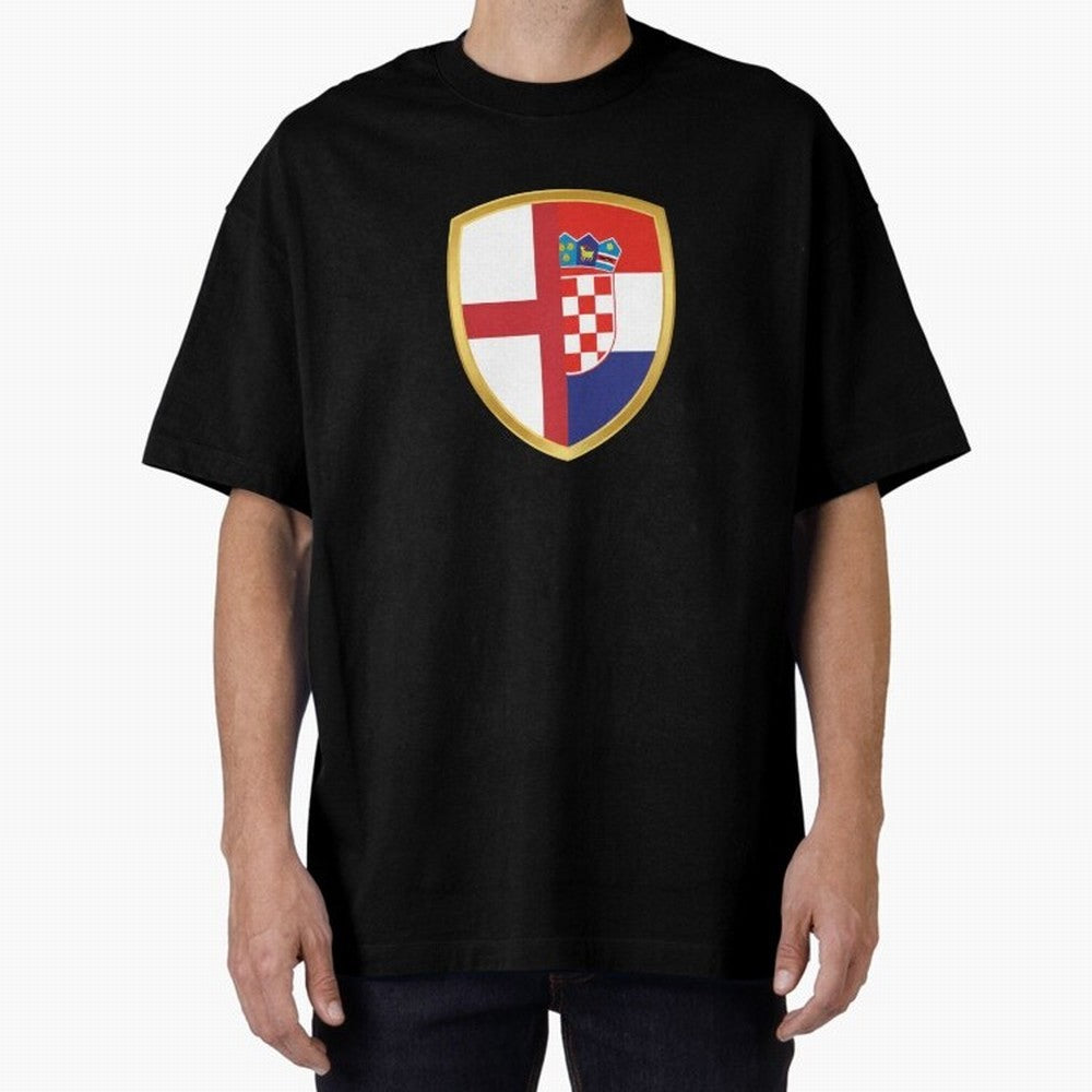 FIFA World Cup - England v Croatia Oversized T-Shirt Bring Trophy Dreams to Match Day Hype around FIFA World Cup 2026 USA Canada Mexico, Haaland and Mbappe, Spain, Retro Football Energy, Iconic Rivalries, Trophy Chase Drama and Stadium Atmosphere;