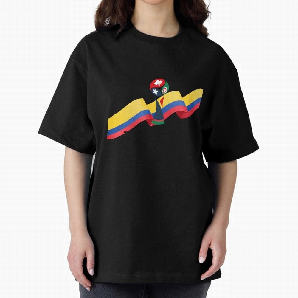 World Cup 2026 Team Colombia Oversized T-Shirt Relive the FIFA World Cup 2026 Group Stage Journey through Neymar Highlights, Brazil, Portugal and Argentina Pride, Supporter Pride, Iconic Celebrations, Legendary Names and Global Match Day Energy;