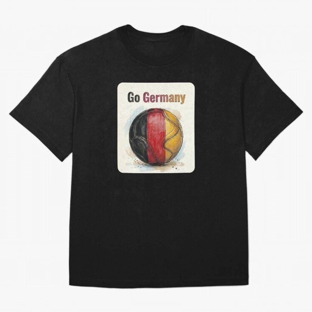 Go Germany Soccer Ball Flag | German Football Fan Graphic Tee Oversized T-Shirt Keep the Legacy of FIFA World Cup 2026 for Fans of Messi, Neymar and Mbappe and England and Germany, Bringing Fan Favorite Moments, National Team Passion, Big Match
