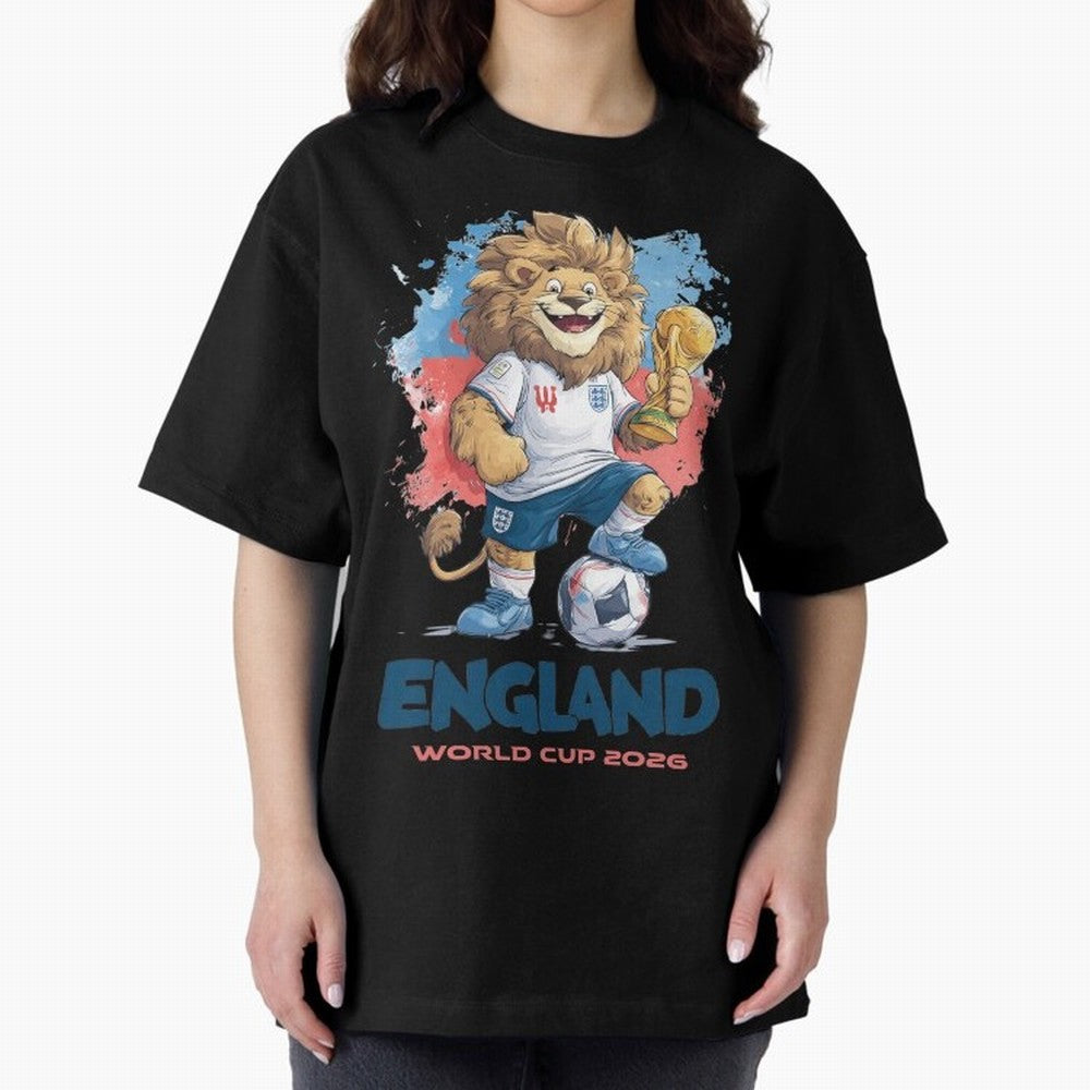 England - World Cup 2026 Oversized T-Shirt Represent FIFA World Cup 2026 Group Stage Featuring Cristiano Ronaldo, Argentina and Brazil Energy, Champion Mindset, Group Stage Buzz, Knockout Tension and Passionate Fan Culture; Ideal for Football Dads,