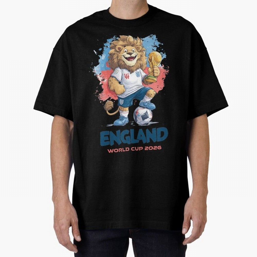 England - World Cup 2026 Oversized T-Shirt Represent FIFA World Cup 2026 Group Stage Featuring Cristiano Ronaldo, Argentina and Brazil Energy, Champion Mindset, Group Stage Buzz, Knockout Tension and Passionate Fan Culture; Ideal for Football Dads,