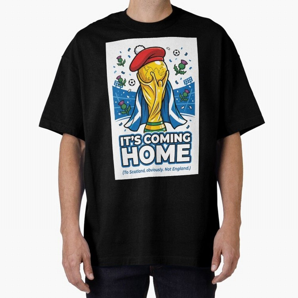 It's Coming Home Oversized T-Shirt Make Game Day About FIFA World Cup 2026 Group Stage with Messi, CR7 and Mbappe, Brazil Energy, Football Passion, Legendary Performances, Festival Vibes and Supporter Community; Great for Watch Parties, Sports