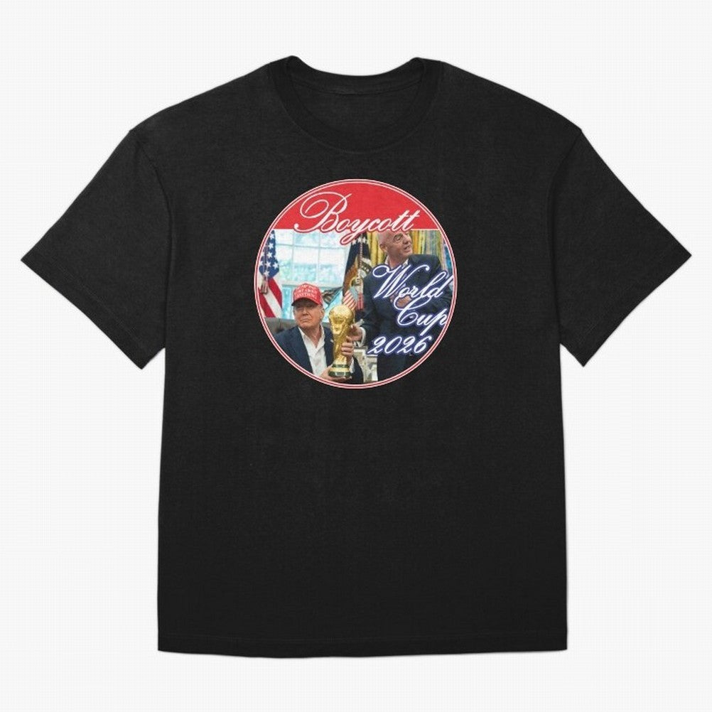 Boycott World Cup 2026 Oversized T-Shirt Fuel Your Fan Pride for FIFA World Cup 2026 USA Canada Mexico Spirit, Highlighting Portugal, Spain and Germany, Messi, Neymar and Mbappe, Global Supporter Spirit, Legendary Goals, National Colors and