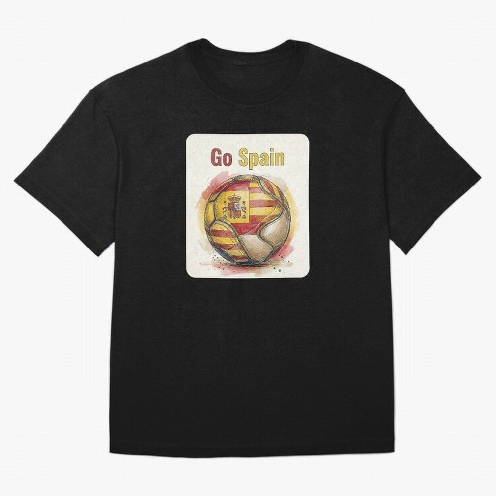 Go Spain Soccer Ball Flag | Canadian Football Fan Graphic Tee Oversized T-Shirt Show Passion for the Stars of FIFA World Cup 2026 Group Stage for Fans of CR7 and England, France and Netherlands, Bringing Soccer Culture, Superstar Moments, National