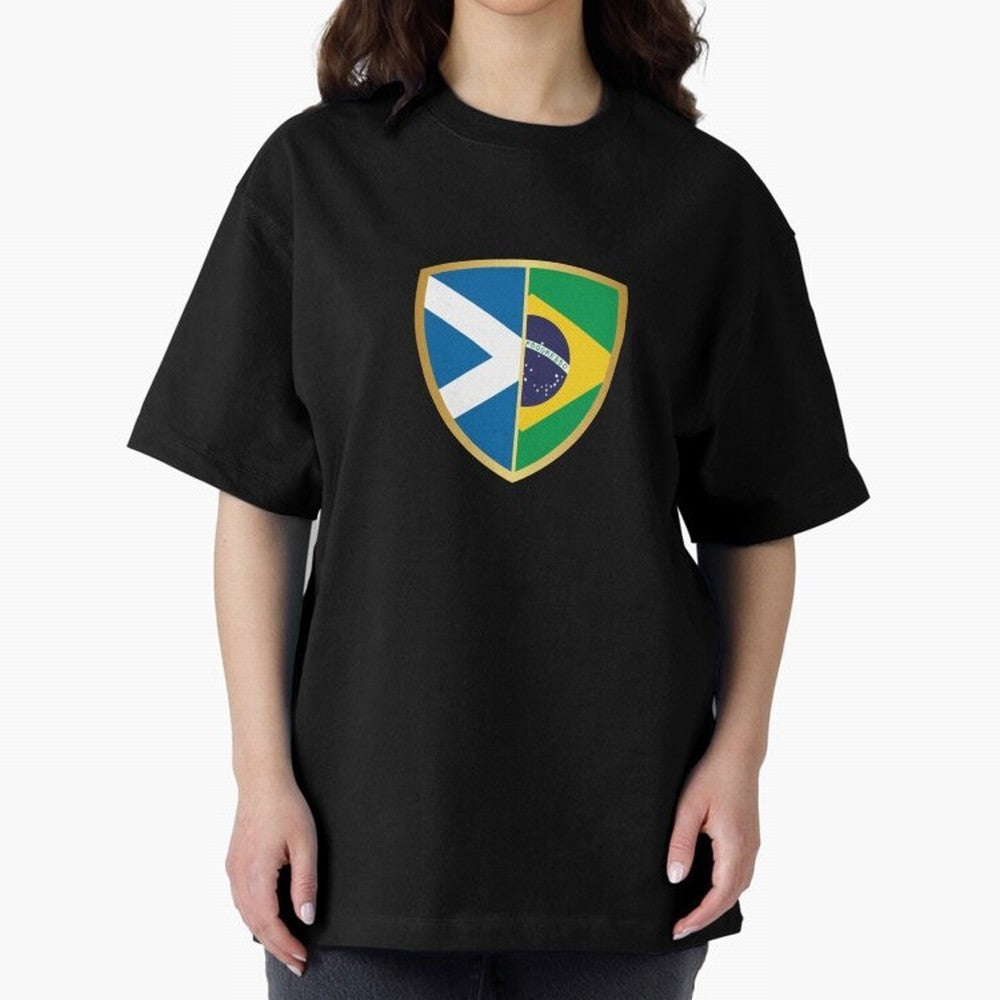 FIFA World Cup -Scotland v Brazil Oversized T-Shirt Enjoy FIFA World Cup 2026 USA Canada Mexico Featuring CR7 and Messi, England, France and Netherlands Energy, Match Day Excitement, Supporter Culture, Golden Goals and Global Football Passion;