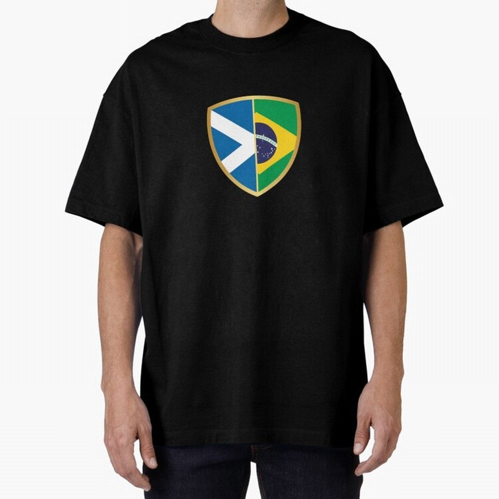 FIFA World Cup -Scotland v Brazil Oversized T-Shirt Enjoy FIFA World Cup 2026 USA Canada Mexico Featuring CR7 and Messi, England, France and Netherlands Energy, Match Day Excitement, Supporter Culture, Golden Goals and Global Football Passion;