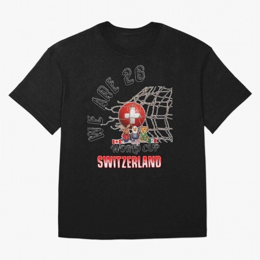 World cup 26 - Switzerland Oversized T-Shirt Spotlight Match Day Hype around FIFA World Cup 2026 Group Stage, CR7 and Messi, Portugal, Spain and Germany, Goal Celebration Energy, Supporter Heritage, Football Icons and Worldwide Tournament Joy;