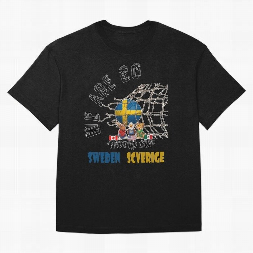 World cup 26 - Sweden Oversized T-Shirt Get Ready for Global Football Passion for FIFA World Cup 2026, Highlighting Cristiano Ronaldo, Haaland and CR7, England, Vintage Soccer Flavor, Modern Football Stars, National Flags and Final Night Emotion;