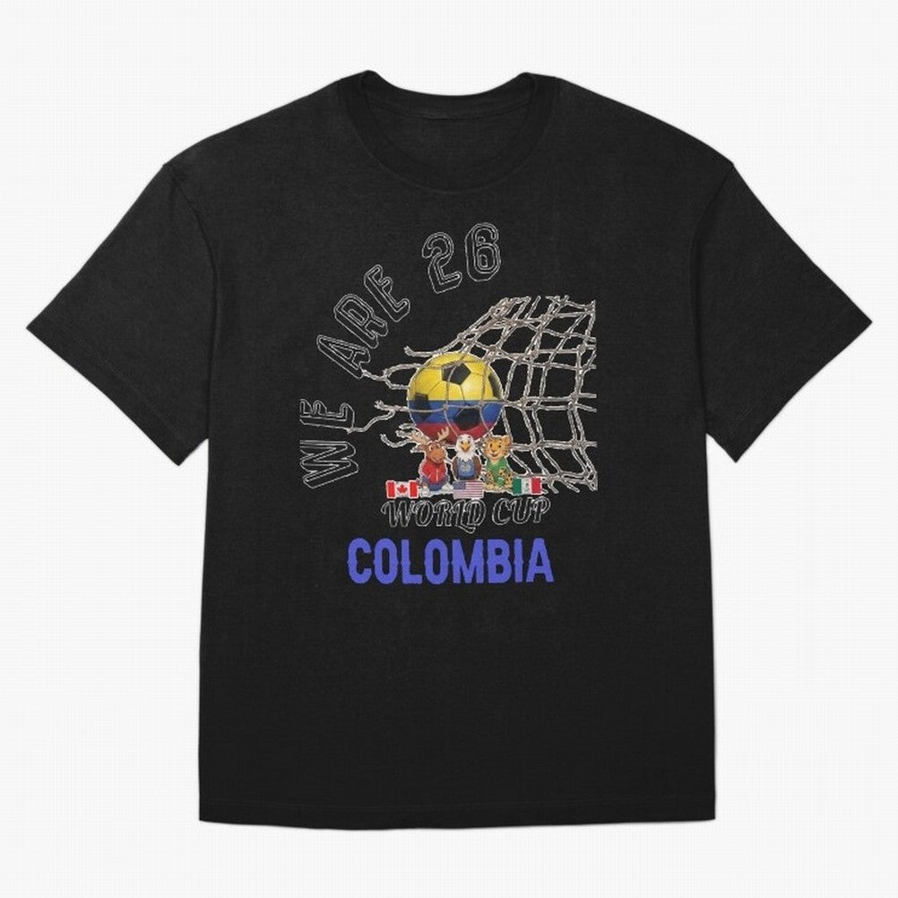 World cup 26 - Colombia Oversized T-Shirt Join the Countdown to Global Football Passion for FIFA World Cup 2026 Group Stage, with Messi and Cristiano Ronaldo, England, Stadium Chants, National Pride, Trophy Dreams and Unforgettable Football