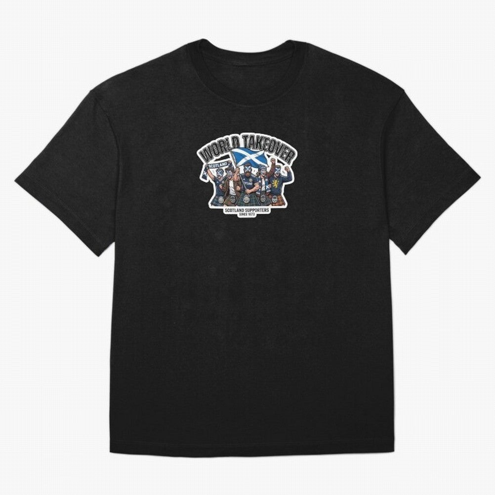 Scotland Soccer Fans Tartan Power Sticker 2026 Football Supporters Oversized T-Shirt Celebrate Football Dreams Across FIFA World Cup 2026 USA Canada Mexico Inspired by Mbappe, England, France and Netherlands Energy, Supporter Pride, Iconic