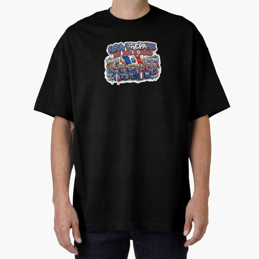 France Soccer Fans 2026 Sticker We Are Coming Oversized T-Shirt Bring Legendary Rivalry Energy to Match Day Hype around FIFA World Cup 2026 Group Stage, Messi and Cristiano Ronaldo, France and Portugal, Sports Nostalgia, International Competition,