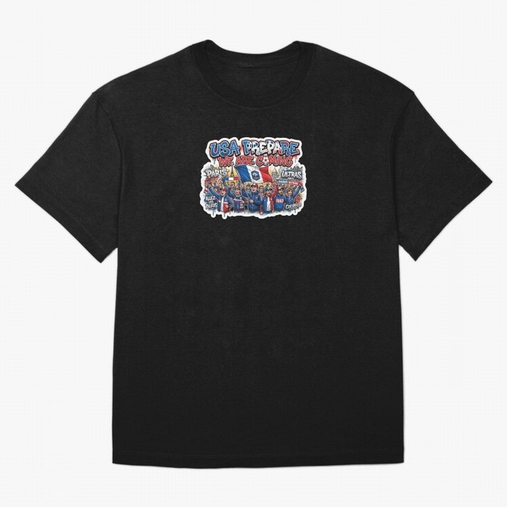 France Soccer Fans 2026 Sticker We Are Coming Oversized T-Shirt Bring Legendary Rivalry Energy to Match Day Hype around FIFA World Cup 2026 Group Stage, Messi and Cristiano Ronaldo, France and Portugal, Sports Nostalgia, International Competition,