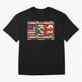 Elegant World Cup Stadiums Geometrical | Soccer Flags Mexico Canada USA Oversized T-Shirt Support the FIFA World Cup 2026 Group Stage Journey through CR7 and Messi Highlights, Spain Pride, Championship Spirit, Famous Goals, Roaring Crowds and