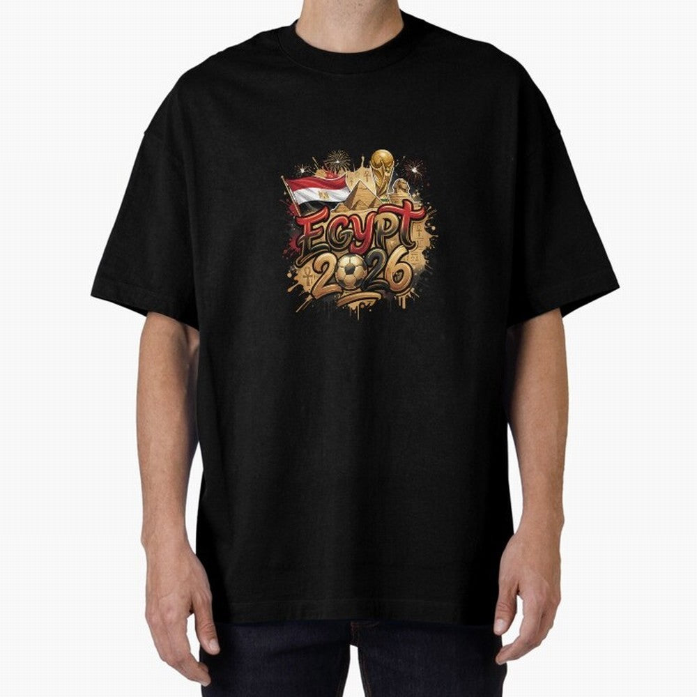 Egypt World Cup 2026 Football Legacy Oversized T-Shirt Bring Global Tournament Vibes to FIFA World Cup 2026 for Fans of CR7 and Spain, Bringing Goal Celebration Energy, Supporter Heritage, Football Icons and Worldwide Tournament Joy; Perfect for
