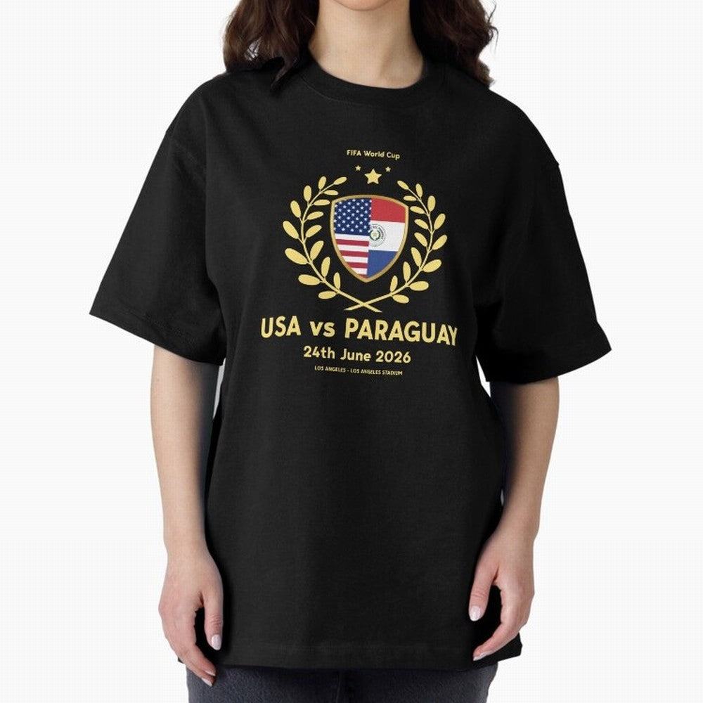 Copy of FIFA World Cup - USA v Paraguay Oversized T-Shirt Support Your Favorite Stars during FIFA World Cup 2026 Group Stage Spirit, Connected to England, France and Netherlands, Haaland and Mbappe, Soccer Culture, Superstar Moments, National Team
