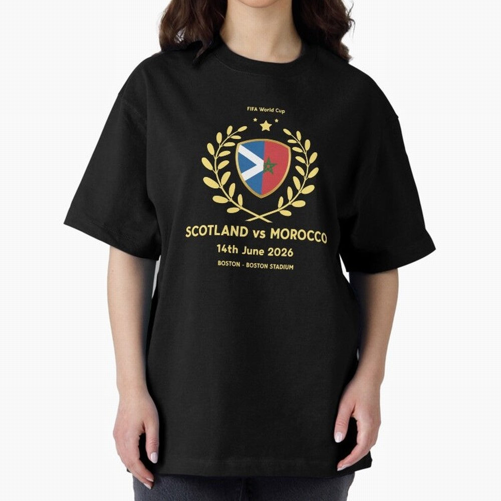 FIFA World Cup - Scotland v Morocco Oversized T-Shirt Fuel the Hype around Match Day Hype around FIFA World Cup 2026 Group Stage, Haaland, Germany, Retro Football Energy, Iconic Rivalries, Trophy Chase Drama and Stadium Atmosphere; Made for Die