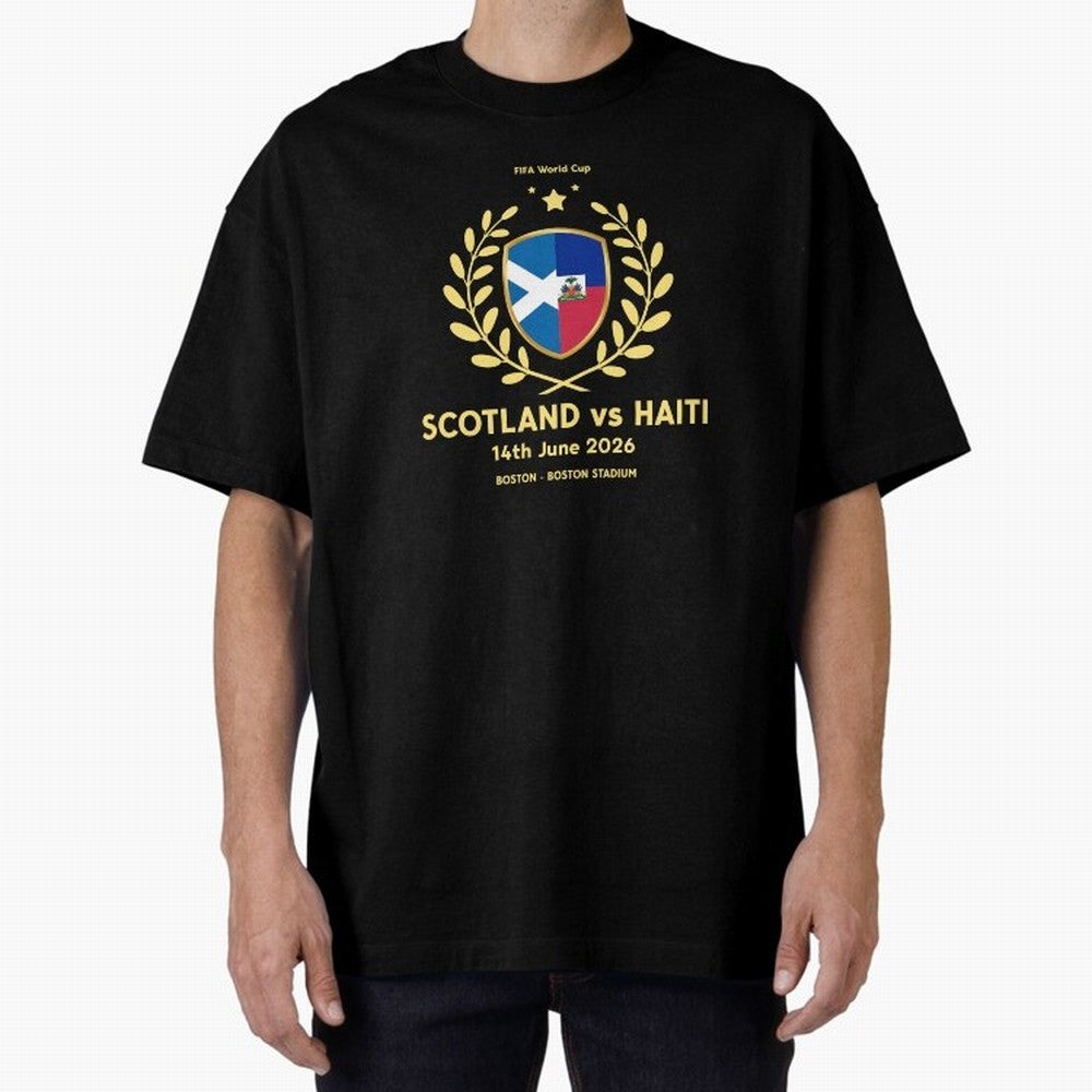 FIFA World Cup - Scotland v Haiti Oversized T-Shirt Represent the Passion of FIFA World Cup 2026 USA Canada Mexico for Fans of Messi, CR7 and Mbappe and England, France and Netherlands, Bringing Global Supporter Spirit, Legendary Goals, National