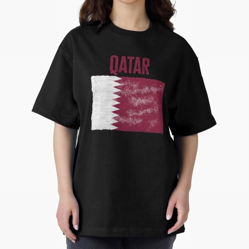 Qatar Oversized T-Shirt Celebrate Fan Culture around FIFA World Cup 2026 USA Canada Mexico Spirit, Celebrating Argentina, France and Brazil, Messi, CR7 and Mbappe, Classic Soccer Heritage, Championship Pressure, Fan Loyalty and International Pride;