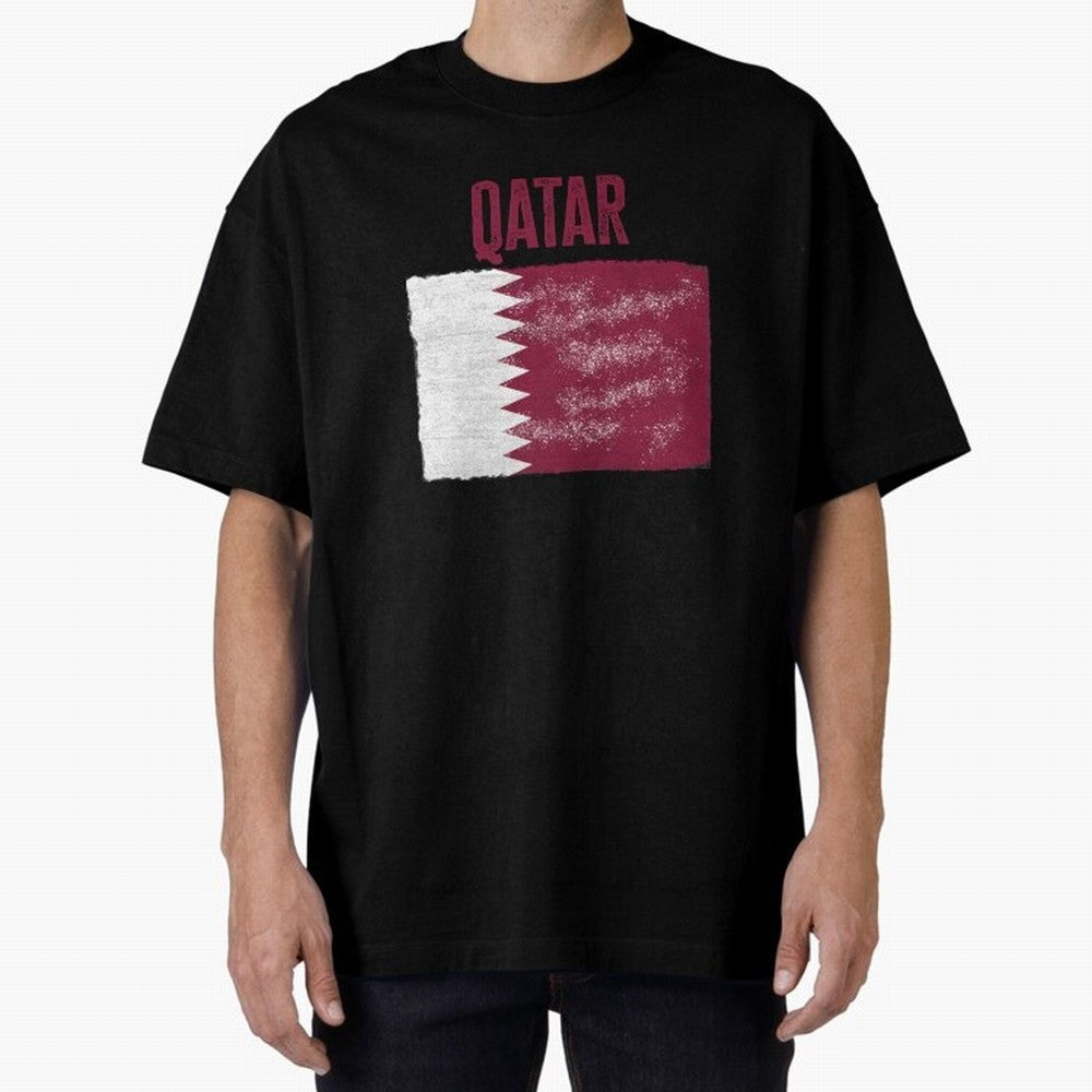 Qatar Oversized T-Shirt Celebrate Fan Culture around FIFA World Cup 2026 USA Canada Mexico Spirit, Celebrating Argentina, France and Brazil, Messi, CR7 and Mbappe, Classic Soccer Heritage, Championship Pressure, Fan Loyalty and International Pride;