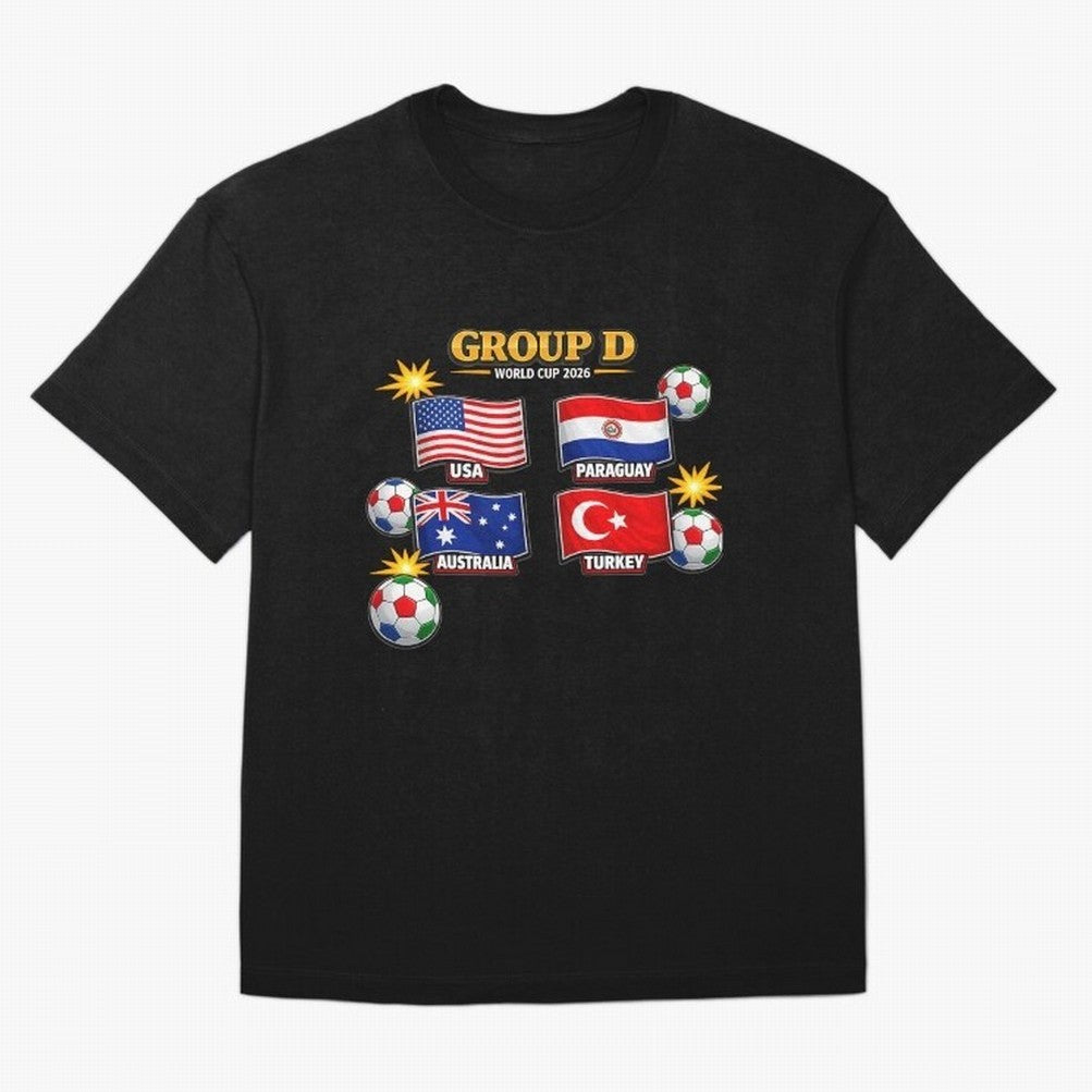 Group?D?¨C?World?Cup?2026?Flags Oversized T-Shirt Carry the Colors and Pride of FIFA World Cup 2026 USA Canada Mexico Filled with Messi, Argentina Energy, Tournament Hype, Historic Matchups, Family Viewing Parties and Global Sports Pride; Made for