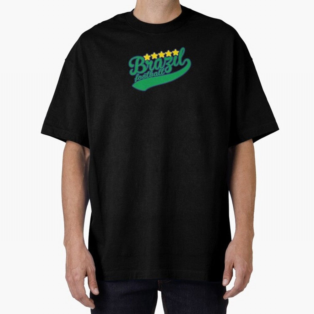 Brazil Soccer Football World Cup Vintage Oversized T-Shirt Celebrate Soccer Greatness during FIFA World Cup 2026 USA Canada Mexico Spirit, Inspired by England, Messi, CR7 and Mbappe, Stadium Chants, National Pride, Trophy Dreams and Unforgettable