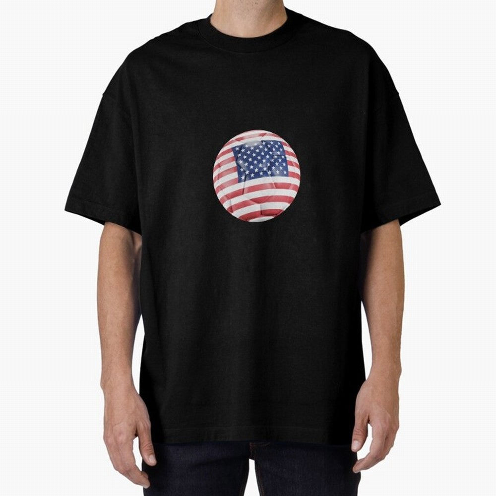 USA Soccer Oversized T-Shirt Capture Stadium Memories from Match Day Hype around FIFA World Cup 2026, CR7, France, Championship Spirit, Famous Goals, Roaring Crowds and International Football Unity; Ideal for Fans Who Follow Messi, Cristiano