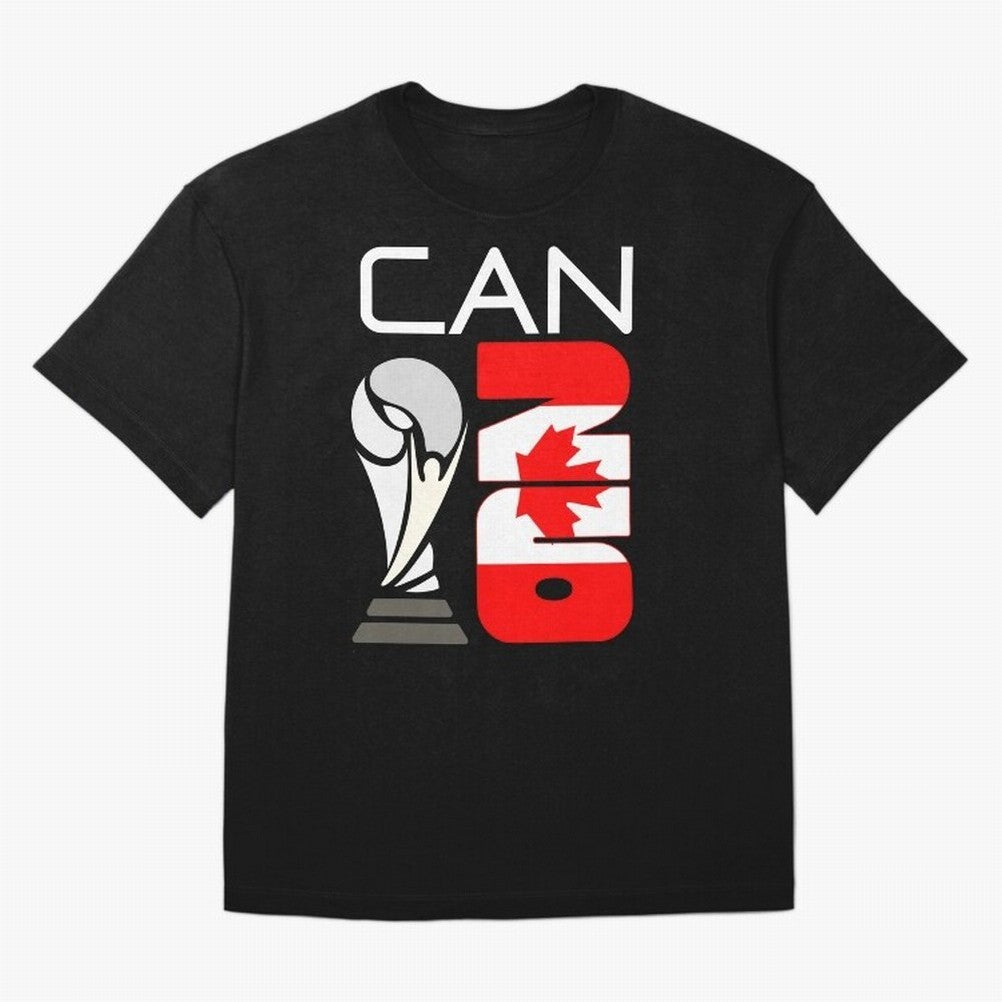 Canada 2026 Soccer World Cup Trophy Canadian Flag Design Oversized T-Shirt Fuel FIFA World Cup 2026 USA Canada Mexico Centered on CR7, France Energy, Football Passion, Legendary Performances, Festival Vibes and Supporter Community; Ideal for