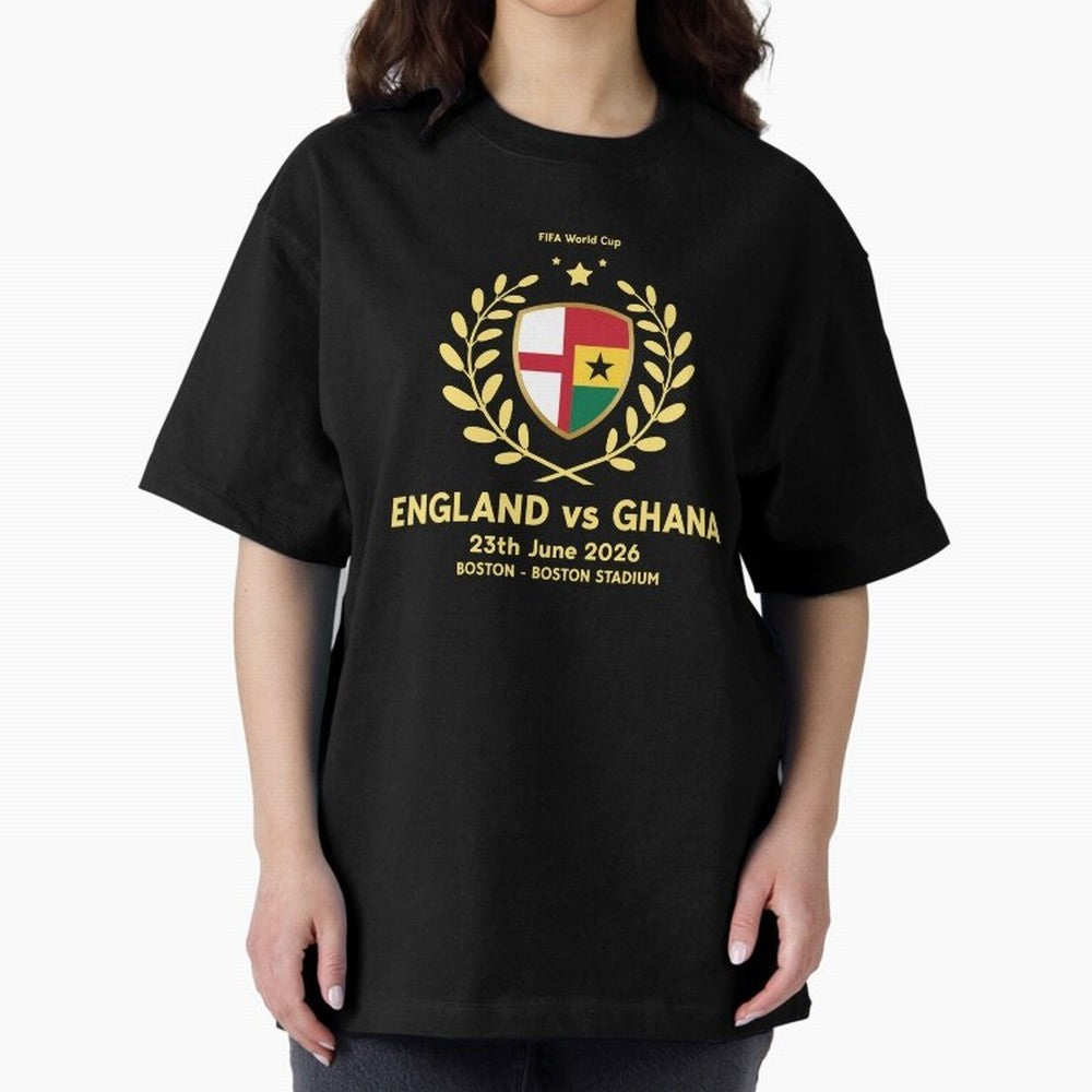 FIFA World Cup - England v Ghana Oversized T-Shirt Bring Match Day Fire to FIFA World Cup 2026 Filled with Haaland and Mbappe, England, France and Netherlands Energy, Sports Nostalgia, International Competition, Famous Players and Unforgettable