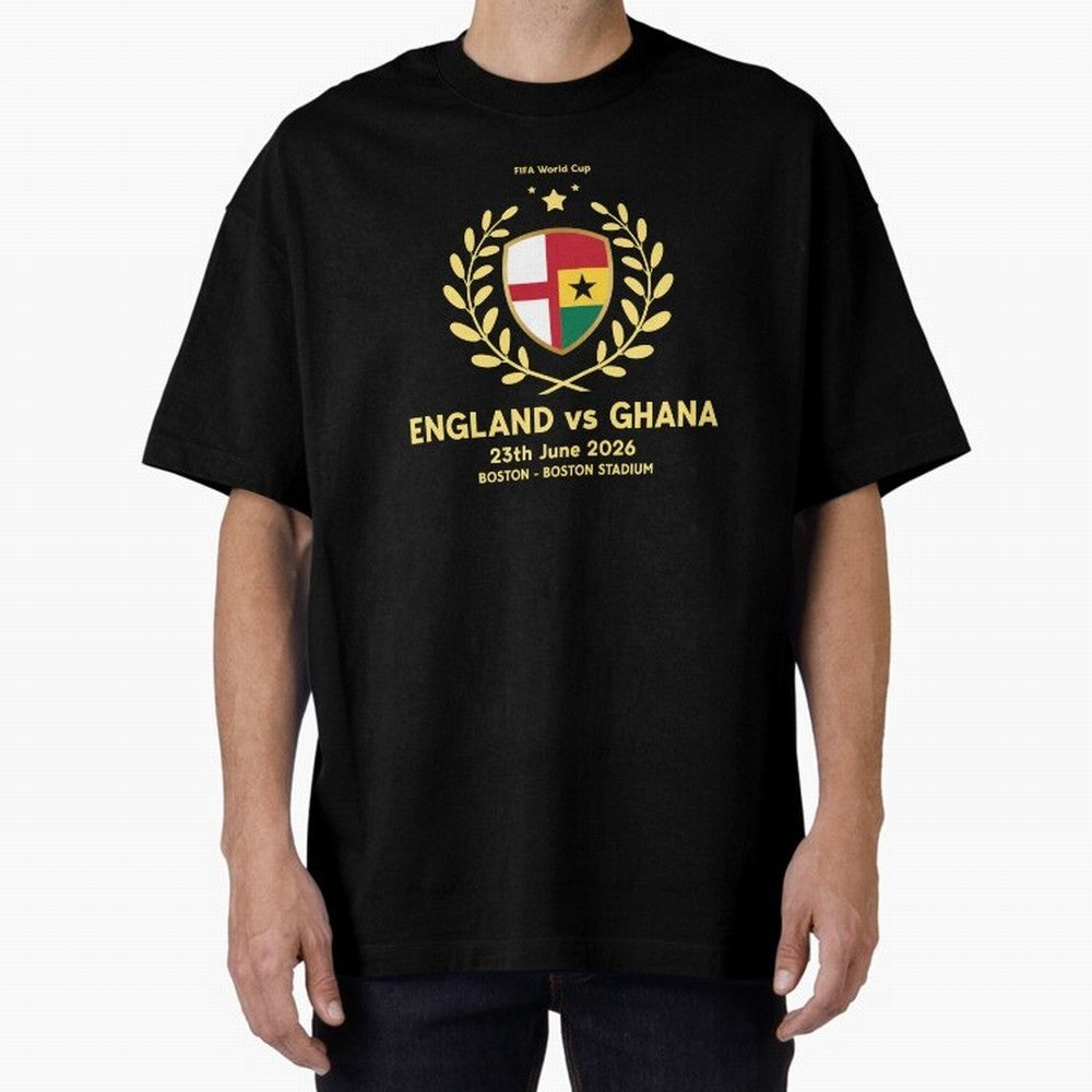 FIFA World Cup - England v Ghana Oversized T-Shirt Bring Match Day Fire to FIFA World Cup 2026 Filled with Haaland and Mbappe, England, France and Netherlands Energy, Sports Nostalgia, International Competition, Famous Players and Unforgettable