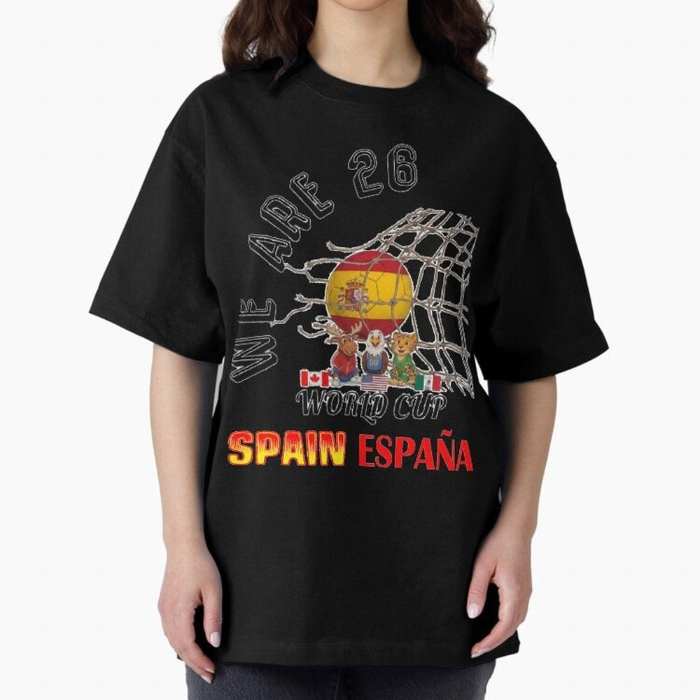 World cup 26 - Spain Oversized T-Shirt Bring a Vintage Feel to the FIFA World Cup 2026 Journey through Cristiano Ronaldo Highlights, England, France and Netherlands Pride, Tournament Hype, Historic Matchups, Family Viewing Parties and Global Sports