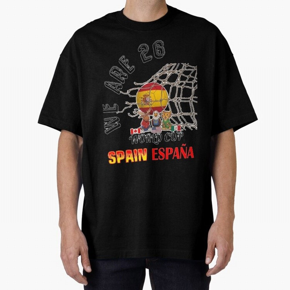 World cup 26 - Spain Oversized T-Shirt Bring a Vintage Feel to the FIFA World Cup 2026 Journey through Cristiano Ronaldo Highlights, England, France and Netherlands Pride, Tournament Hype, Historic Matchups, Family Viewing Parties and Global Sports