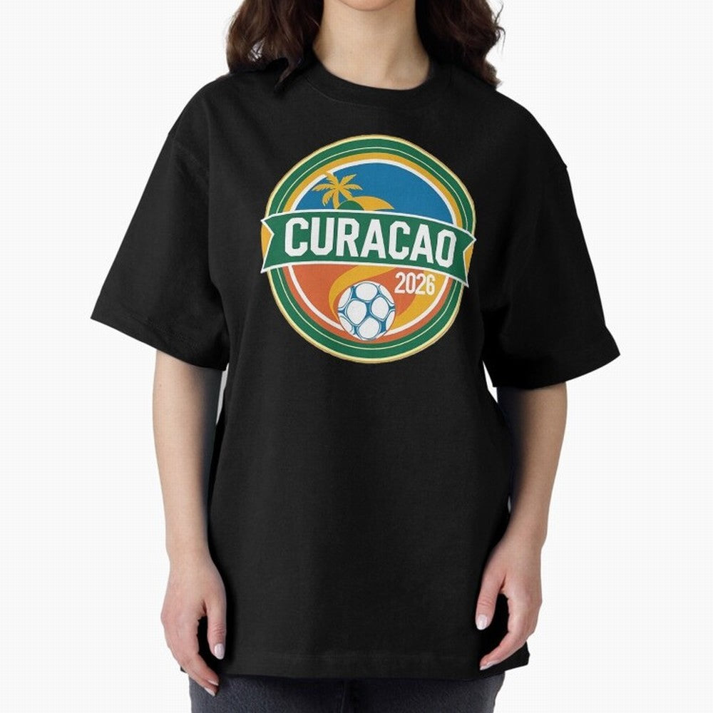 Curacao WC 2026 Oversized T-Shirt Build Match Day Hype around FIFA World Cup 2026 USA Canada Mexico, Cristiano Ronaldo, Haaland and CR7, Argentina, Retro Football Energy, Iconic Rivalries, Trophy Chase Drama and Stadium Atmosphere; Ideal for