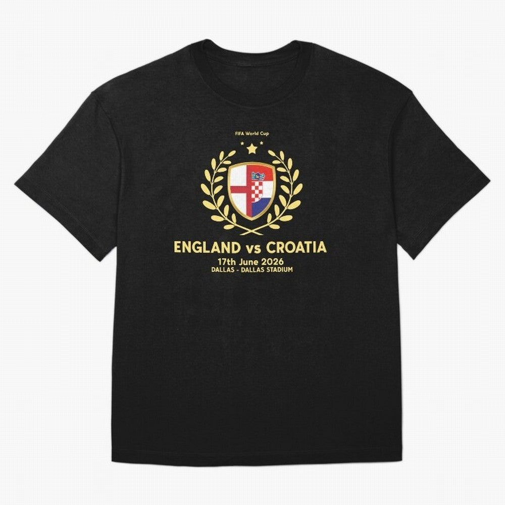FIFA World Cup - England v Croatia Oversized T-Shirt Bring a Vintage Feel to the FIFA World Cup 2026 Journey through Mbappe Highlights, France and Portugal Pride, Global Supporter Spirit, Legendary Goals, National Colors and Tournament Celebration;