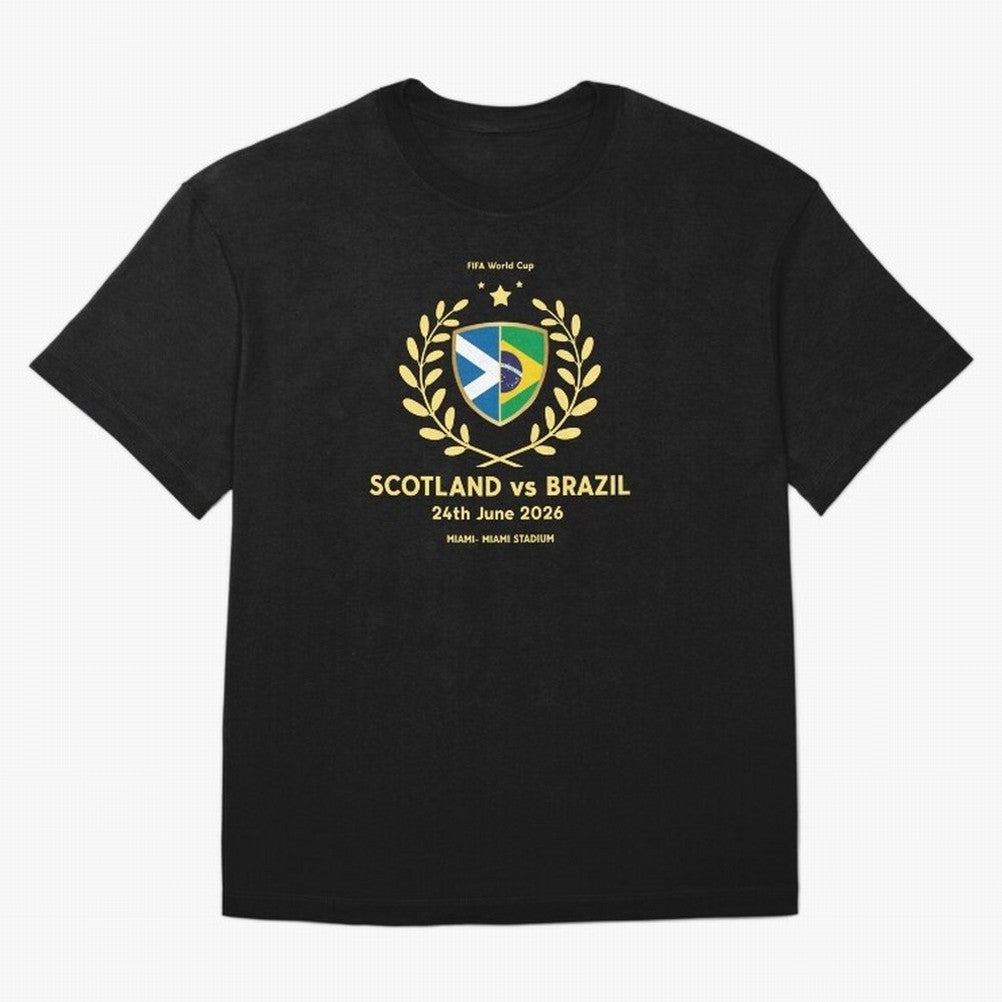 FIFA World Cup - Scotland v Brazil Oversized T-Shirt Feel the Trophy Chase of FIFA World Cup 2026 Spirit, Centered on Brazil, Portugal and Argentina, Neymar, Stadium Memories, Football Loyalty, International Chants and Championship Tradition; Great