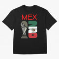 Mexico 2026 Soccer World Cup Trophy Mexican Flag Design Oversized T-Shirt Honor the Football Icons of FIFA World Cup 2026 Group Stage Spirit, Featuring Portugal, Spain and Germany, Cristiano Ronaldo, Sports Nostalgia, International Competition,
