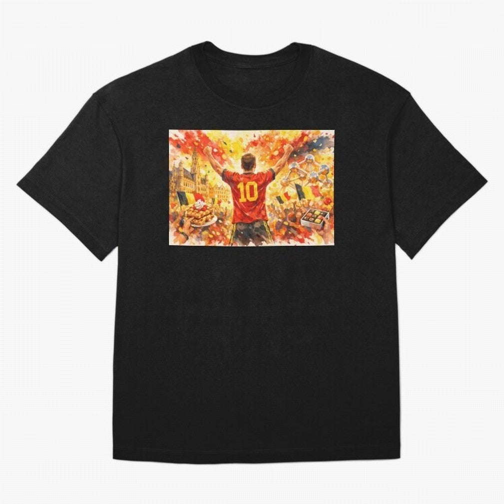 Belgian Celebration with Atomium Belgium Soccer Vibes Oversized T-Shirt Live the Energy of FIFA World Cup 2026 Group Stage Built around Mbappe and Neymar, France and Portugal Energy, Match Day Excitement, Supporter Culture, Golden Goals and Global