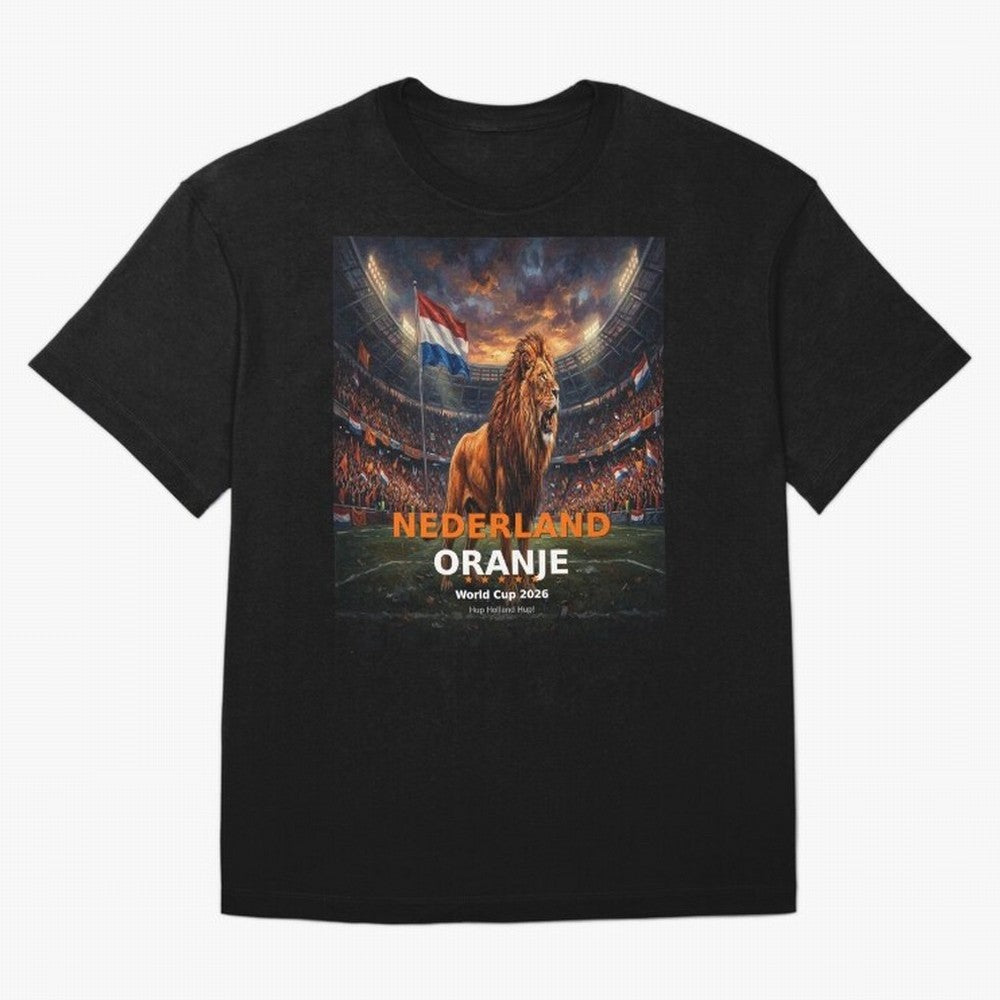 Nederland Oranje - World Cup 2026 Soccer Fan Tee Oversized T-Shirt Bring a Vintage Feel to Global Football Passion for FIFA World Cup 2026 USA Canada Mexico, Made for Messi, Neymar and Mbappe, Brazil, Portugal and Argentina, Worldwide Fan Energy,
