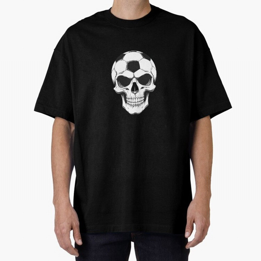 Soccer Skull in Goal Net - Dark Soccer Death Goal Oversized T-Shirt Bring a Champion Mindset to FIFA World Cup 2026 Built around Haaland, Germany Energy, Championship Spirit, Famous Goals, Roaring Crowds and International Football Unity; Created