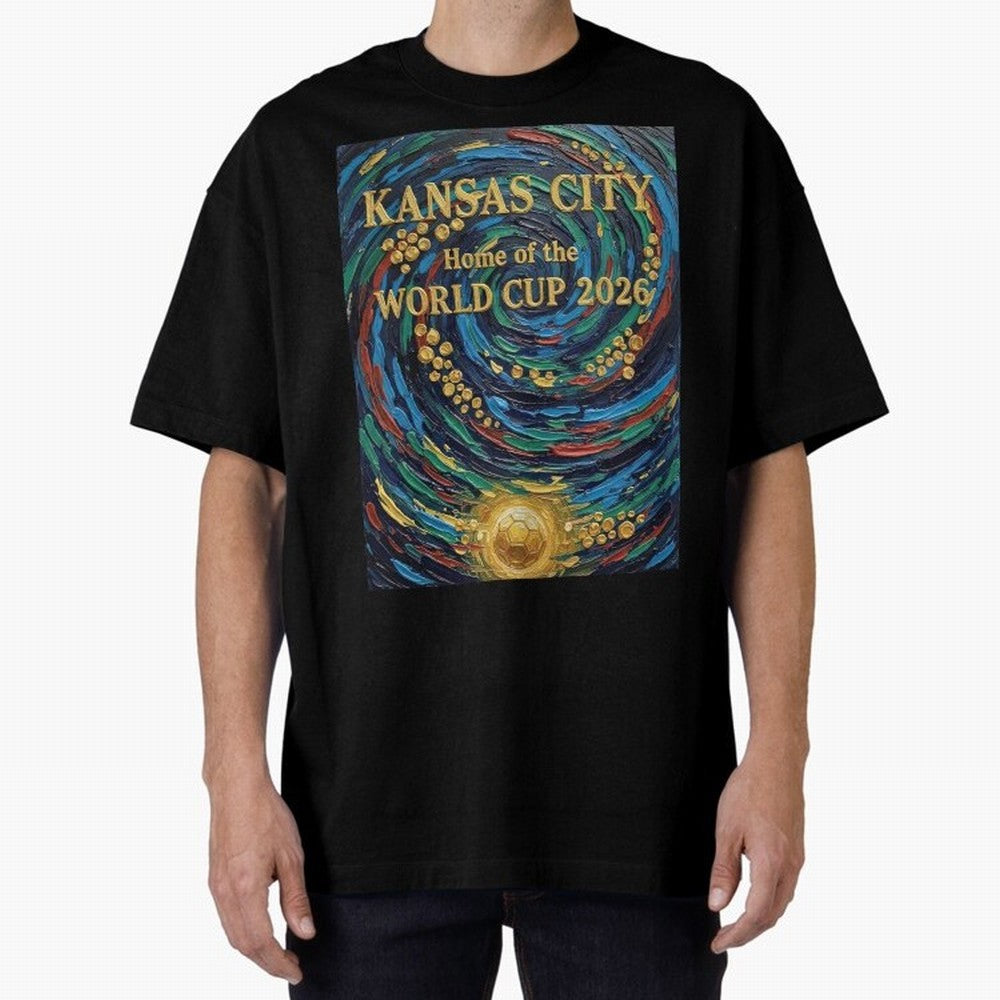 Kansas City Home of the World Cup 2026 Soccer Fan ¡ª Moody Jewel Art Print Oversized T-Shirt Turn Up for FIFA World Cup 2026 USA Canada Mexico Featuring Cristiano Ronaldo, France and Portugal Energy, Supporter Pride, Iconic Celebrations, Legendary