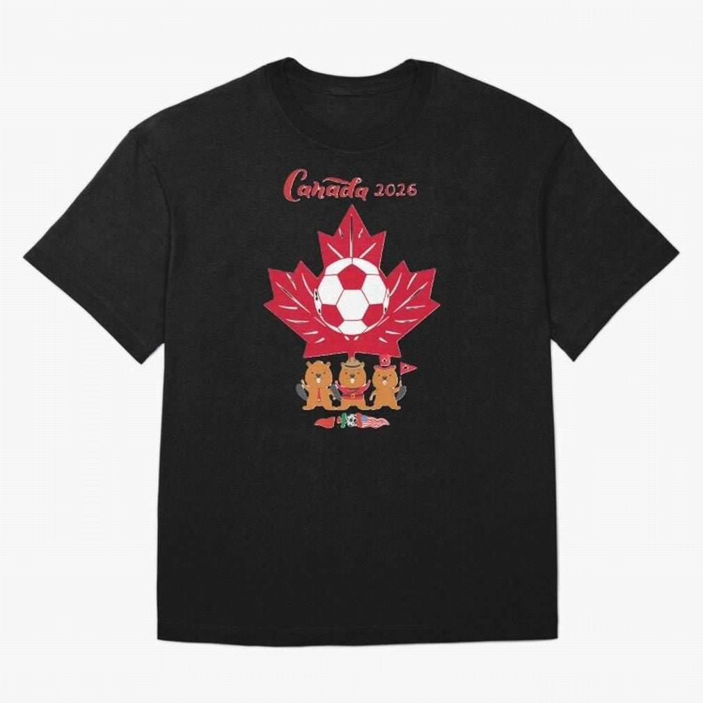 Canada 2026 Oversized T-Shirt Support Iconic Players in FIFA World Cup 2026 Group Stage Celebrating Mbappe and Neymar, Argentina, France and Brazil Energy, Goal Celebration Energy, Supporter Heritage, Football Icons and Worldwide Tournament Joy;