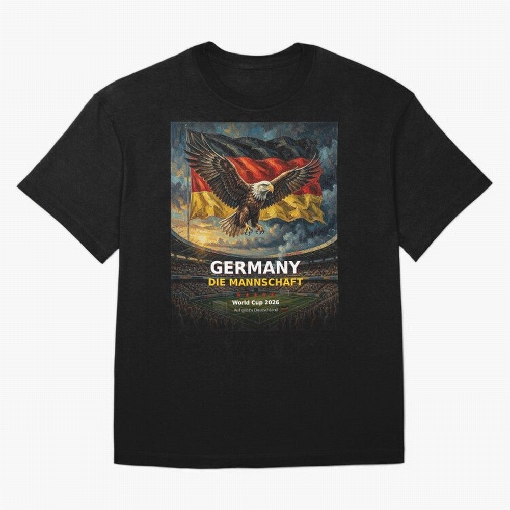 Germany Die Mannschaft - World Cup 2026 Soccer Fan Tee Oversized T-Shirt Keep the Legacy of the FIFA World Cup 2026 Journey through Haaland and Mbappe Highlights, England and Germany Pride, Football Passion, Legendary Performances, Festival Vibes