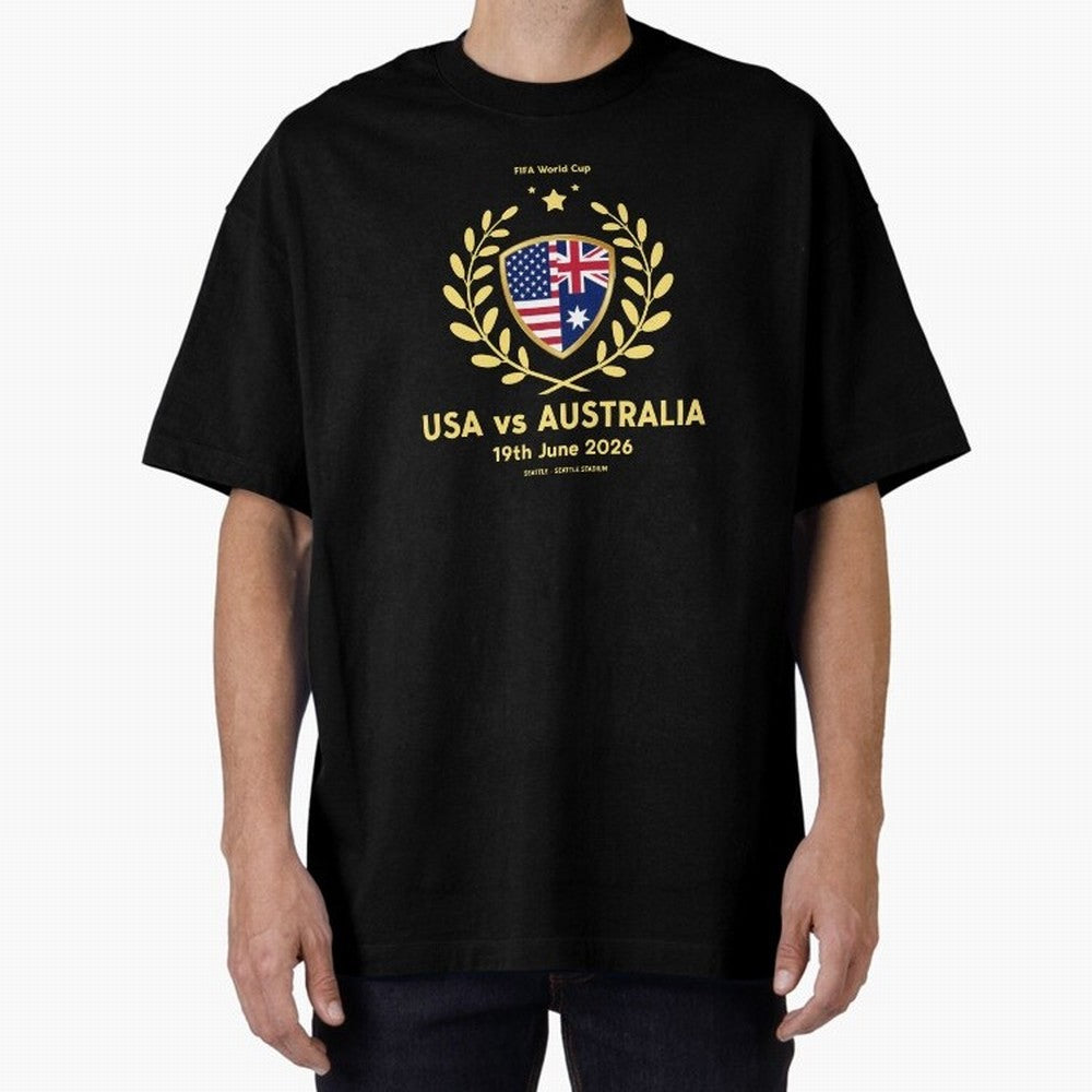 FIFA World Cup - USA v Australia Oversized T-Shirt Show Fan Pride Across Match Day Hype around FIFA World Cup 2026 Group Stage, Haaland, Netherlands, Supporter Pride, Iconic Celebrations, Legendary Names and Global Match Day Energy; Great for