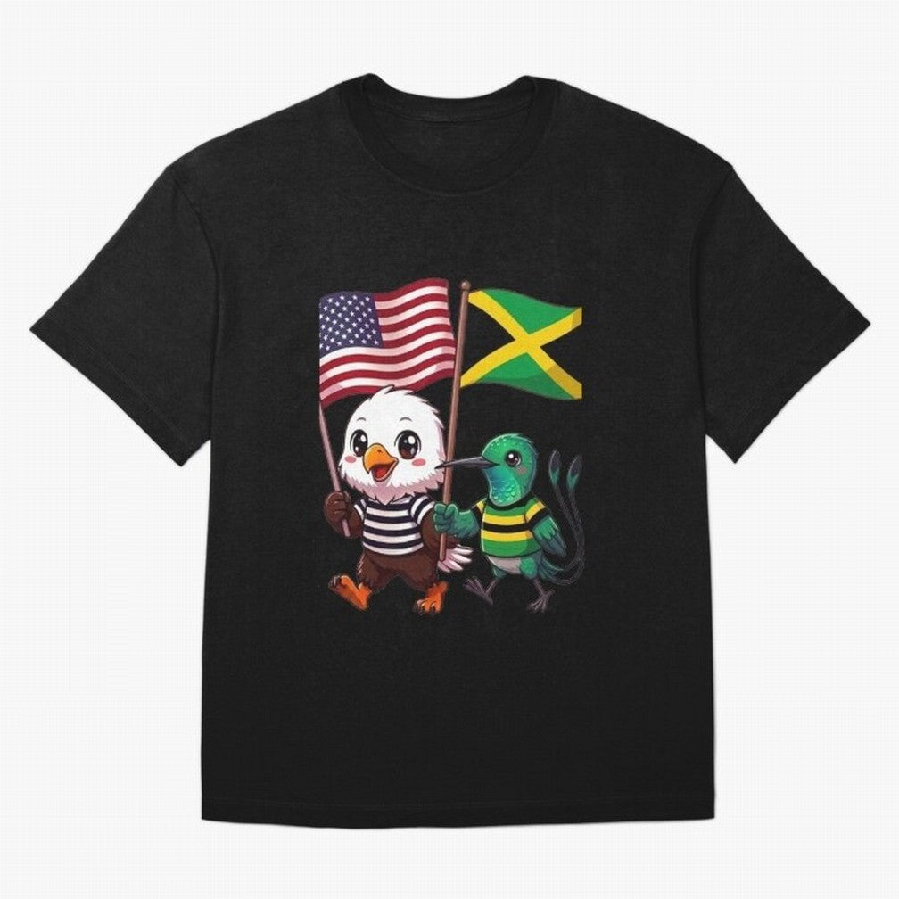The American eagle and its friend, the Jamaican hummingbird Oversized T-Shirt Bring Bold Fan Energy to FIFA World Cup 2026 Spirit, Inspired by France, Messi and Cristiano Ronaldo, Tournament Hype, Historic Matchups, Family Viewing Parties and